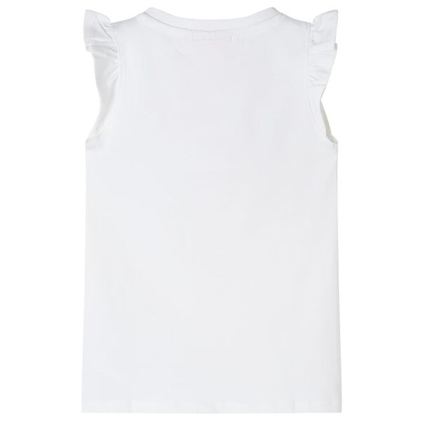 T-shirt p/ crian&ccedil;a manga com folhos branco 116