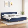 vidaXL Cama com molas/colch&atilde;o 200x200 cm tecido azul