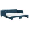 vidaXL Sof&aacute;-cama com gavet&atilde;o e colch&otilde;es 100x200 cm veludo azul