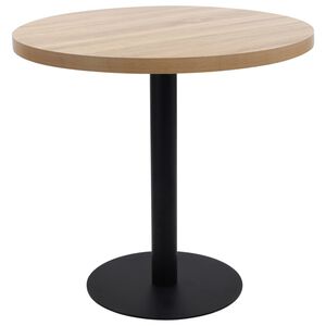 vidaXL Mesa bistr&ocirc; 80 cm MDF castanho-claro