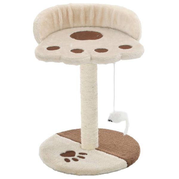 vidaXL Árvore p/ gatos c/postes arranhadores sisal 40 cm bege/castanho