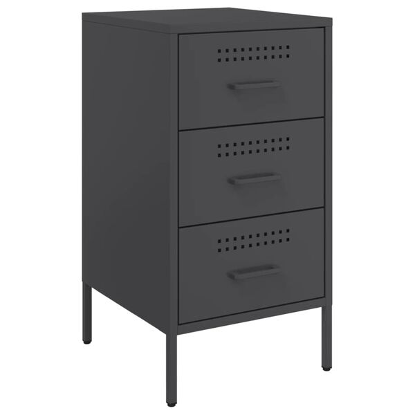 vidaXL Mesa de cabeceira 36x39x68 cm a&ccedil;o preto