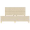 vidaXL Estrutura da Cama com cabeceira Creme 200 x 200 cm tecido
