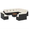 vidaXL 13 pcs conjunto de sof&aacute;s de jardim com almofad&otilde;es vime PE preto