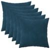 vidaXL Almofada com travesseiro HEERLEN 6 unid. Azul Veludo
