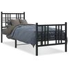 vidaXL Estrutura de cama com cabeceira e p&eacute;s 80x200 cm metal preto