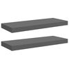 vidaXL Prateleiras de parede suspensas 2 pcs 60x23,5x3,8cm MDF cinza