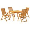 vidaXL Conjunto de jantar p/ jardim 5 pcs madeira de ac&aacute;cia maci&ccedil;a