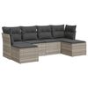 vidaXL 6 pcs conj. sof&aacute;s jardim com almofad&otilde;es vime PE cinzento-claro