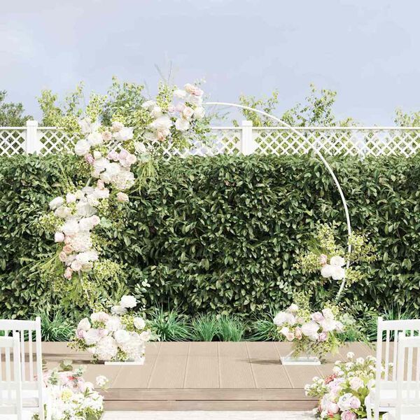 vidaXL Arco de Casamento Branco 220 x 45 x 200 cm A&ccedil;o