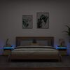 vidaXL Mesas cabeceira c/ luzes LED 2 pcs 40x39x48,5cm carvalho sonoma