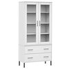 vidaXL Estante c/ pernas metal 85x35x172,5 cm madeira OSLO branco