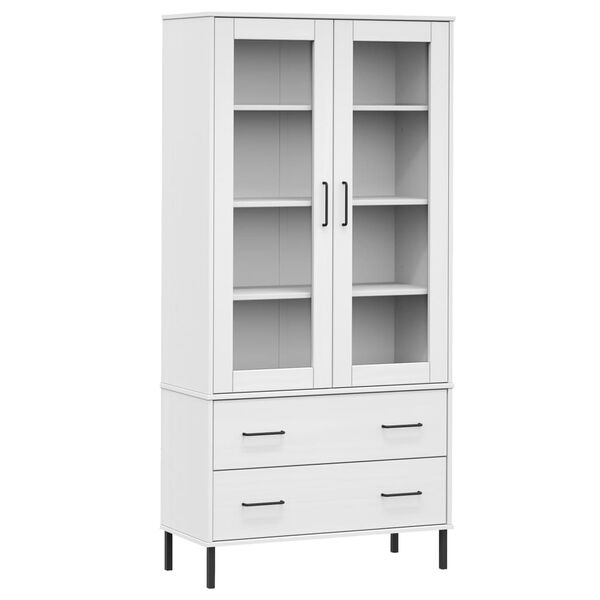 vidaXL Estante c/ pernas metal 85x35x172,5 cm madeira OSLO branco