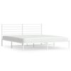 vidaXL Estrutura de cama com cabeceira 180x200 cm metal branco
