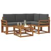 vidaXL Conjunto de Sof&aacute;s para Exterior 5 pcs Natural e Antracite