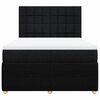 vidaXL Cama com molas/colch&atilde;o 140x200 cm tecido preto
