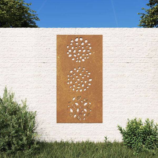 vidaXL Decora&ccedil;&atilde;o p/ muro de jardim 105x55 cm a&ccedil;o corten design folhas