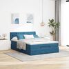 vidaXL Estrutura de cama otomana com colch&atilde;o 140x200 cm azul escuro