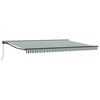 vidaXL Toldo Retr&aacute;til Manual Verde e Branco 4,5 &times; 3,5 m