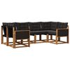vidaXL Conjunto de Sof&aacute;s para Exterior 6 pcs Natural e Preto