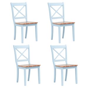 vidaXL Cadeiras de jantar 4 pcs seringueira maci&ccedil;a cinza/madeira clara