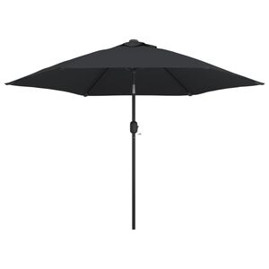 vidaXL Guarda-sol de exterior com mastro de metal 300 cm preto