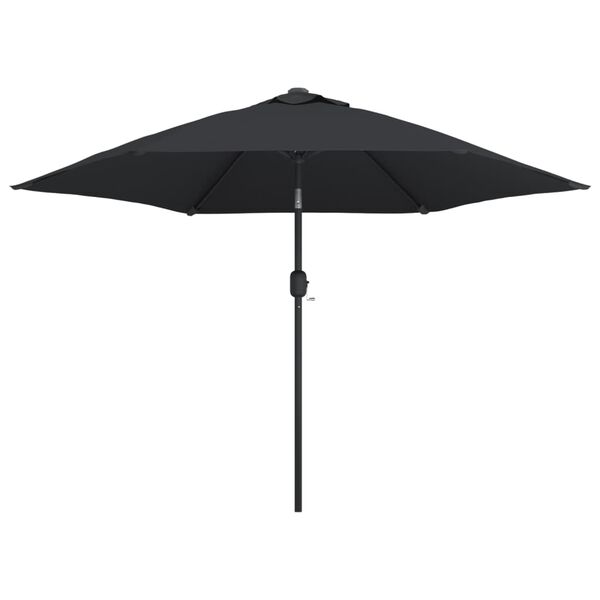 vidaXL Guarda-sol de exterior com mastro de metal 300 cm preto