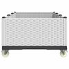 vidaXL Vaso/floreira de jardim com rodas 150x80x54 cm PP branco