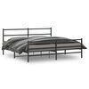 vidaXL Estrutura de cama pain&eacute;is cabeceira e p&eacute;s 200x200cm metal preto