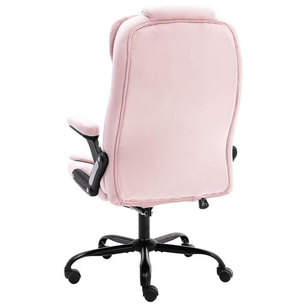 vidaXL Cadeira de escrit&oacute;rio c/ fun&ccedil;&atilde;o de massagem veludo rosa