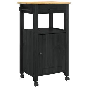 vidaXL Carrinho de Cozinha MONZA Preto 48 x 40 x 88,5 cm