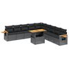 vidaXL 11 pcs conjunto sof&aacute;s de jardim c/ almofad&otilde;es vime PE preto
