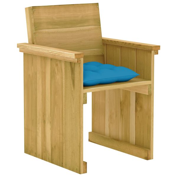 vidaXL 7 pcs conj. de jantar p/ jardim c/ almofad&otilde;es pinho impregnado