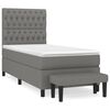vidaXL Cama com molas/colch&atilde;o 100x200 cm tecido cinza-escuro