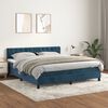 vidaXL Cama com molas/colch&atilde;o 160x200 cm veludo azul-escuro