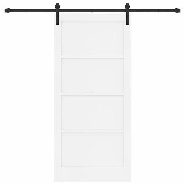 vidaXL Porta Deslizante Branco 93 x 202 cm Madeira de Pinheiro S&oacute;lida