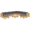 vidaXL 11 pcs conjunto lounge jardim c/ almofad&otilde;es madeira teca maci&ccedil;a