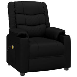 vidaXL Poltrona de massagens couro artificial preto