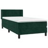 vidaXL Cama com molas/colch&atilde;o 90x200 cm veludo verde-escuro