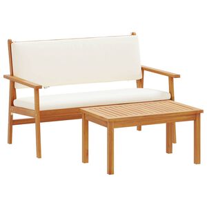 vidaXL Conjunto de Sof&aacute; de Jardim 2 unid. Branco Creme