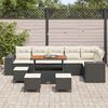 vidaXL Conjunto de Sof&aacute; de Jardim 10 pcs Preto vime PE