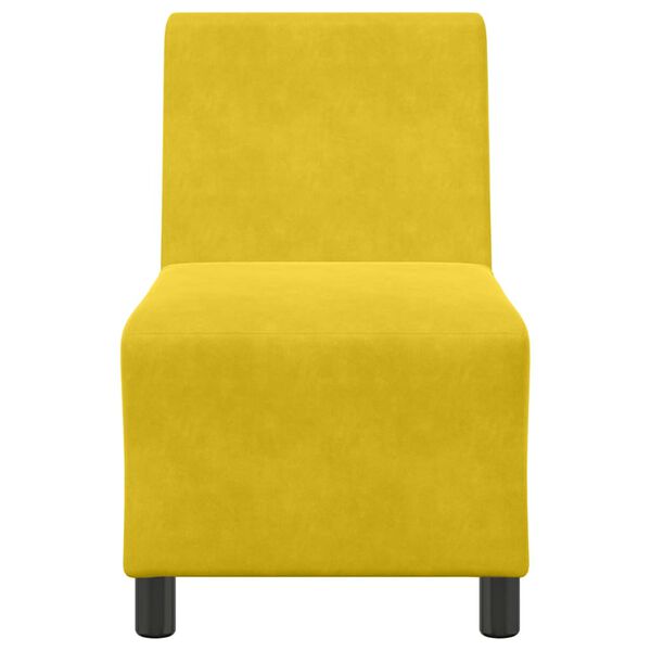 vidaXL Poltrona sem bra&ccedil;os 55 cm veludo amarelo