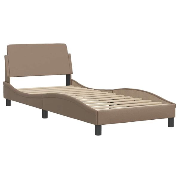 vidaXL Estrutura de cama Dover couro artif. 80x200 cm cappuccino