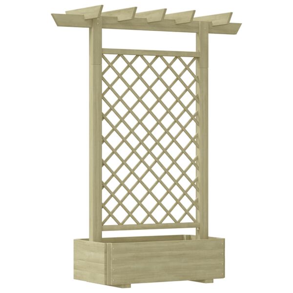 vidaXL P&eacute;rgola com vaso de jardim 162x56x204 cm madeira