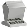 vidaXL Comedouro para galinha Prateado 30 x 30 x 39 cm A&ccedil;o Galvanizado