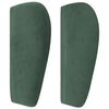 vidaXL Cabeceira de cama c/ abas veludo 203x23x78/88cm verde-escuro