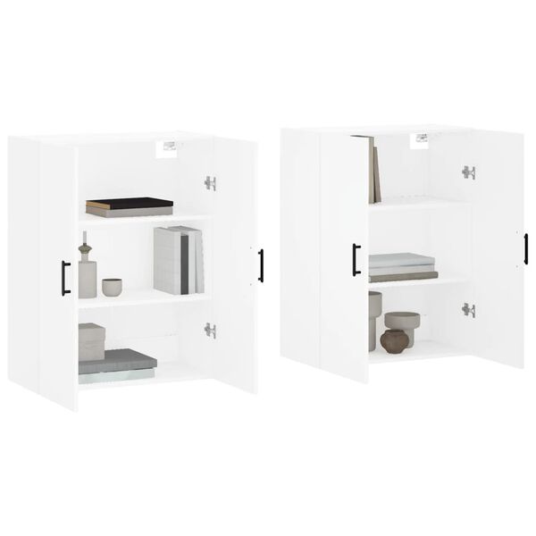 vidaXL Arm&aacute;rios de parede 2 pcs 69,5x34x90 cm branco