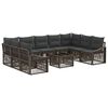 vidaXL Conjunto de Sof&aacute; de Jardim 10 unid. Cinzento vime PE