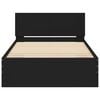 vidaXL Estrutura cama c/ cabeceira 100x200 cm derivados madeira preto