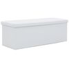 vidaXL Banco de arruma&ccedil;&atilde;o dobr&aacute;vel couro artificial 110x38x38 cm branco